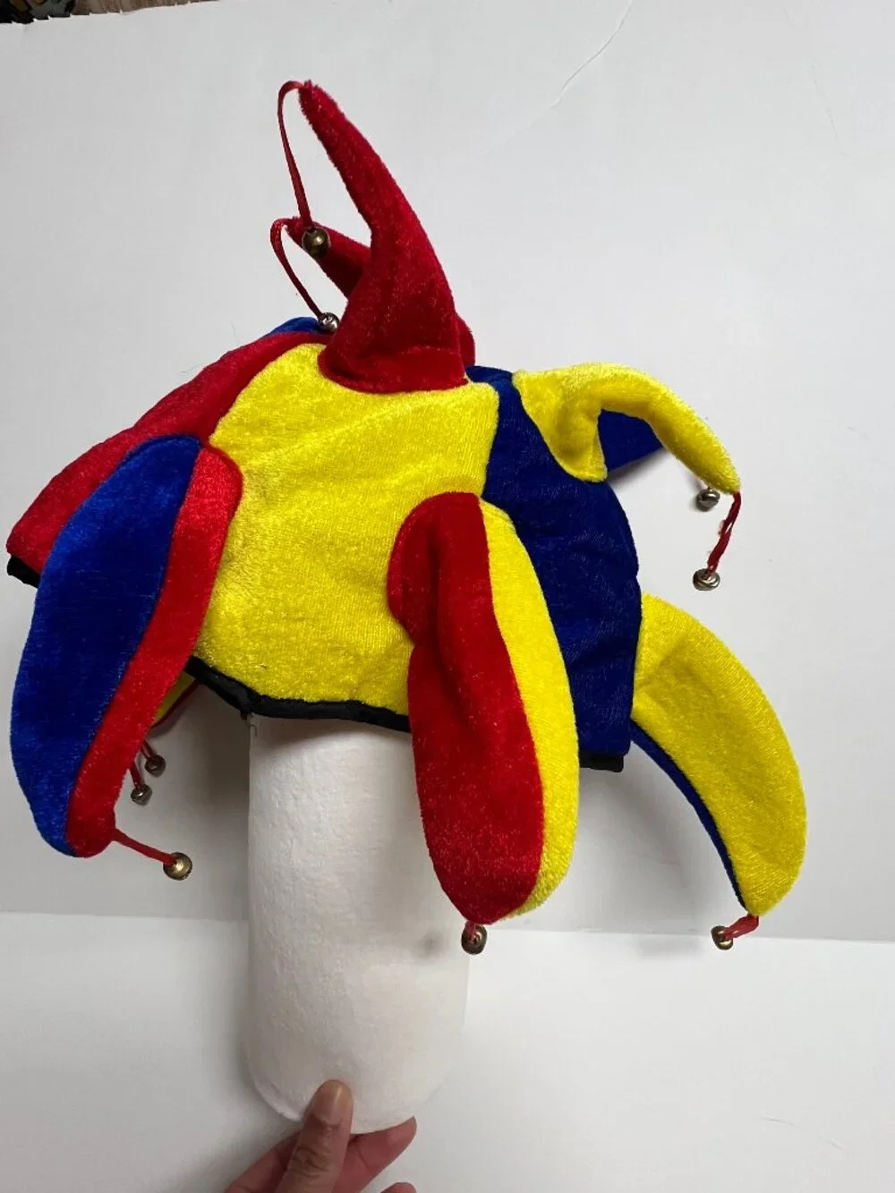 Jester Hat Happy New Year Plush Velvet Multicolor Costume Party Bells Smiffys